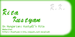 rita kustyan business card